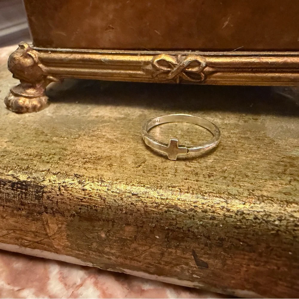 Silpada Silver Cross Ring Sz. 8 - Picture 4 of 4